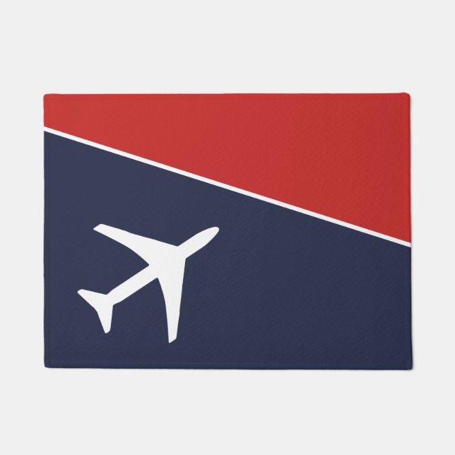 Felpudo Aviación piloto de aviones Funky White (Anverso)