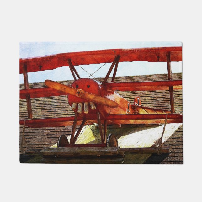 Felpudo Avión de época por Shirley Taylor (Anverso)