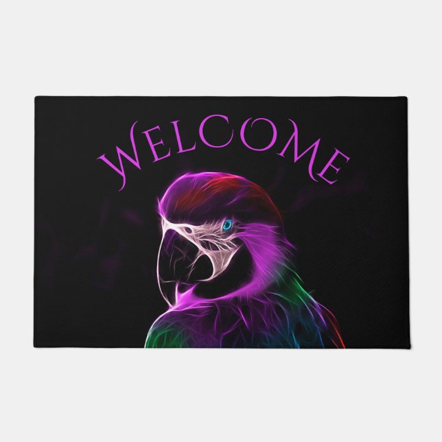 Felpudo Awesome Plum Glow Parrot (Anverso)