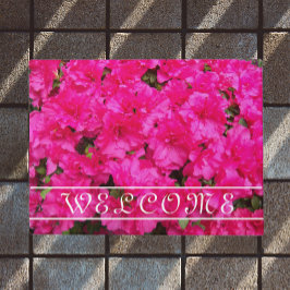 Felpudo Azalea rosa florece Doormat de bienvenida