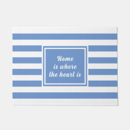Felpudo Azul Aciano y Raya Blanca Personalizado