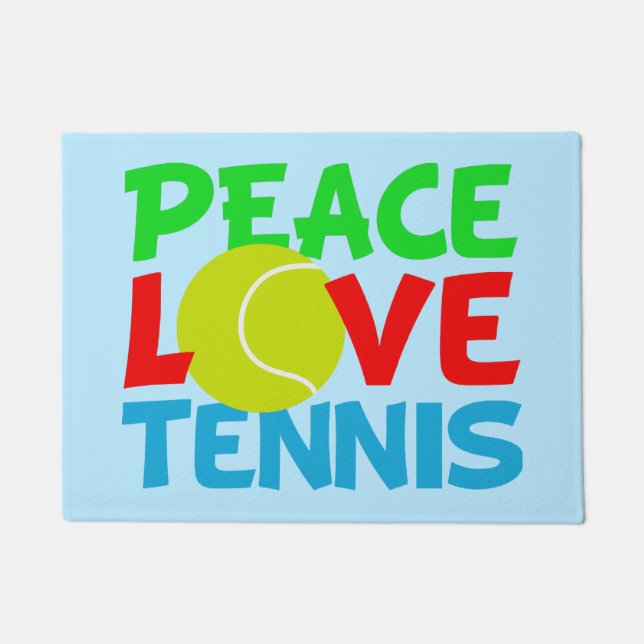 Felpudo Azul de tenis lindo (Anverso)