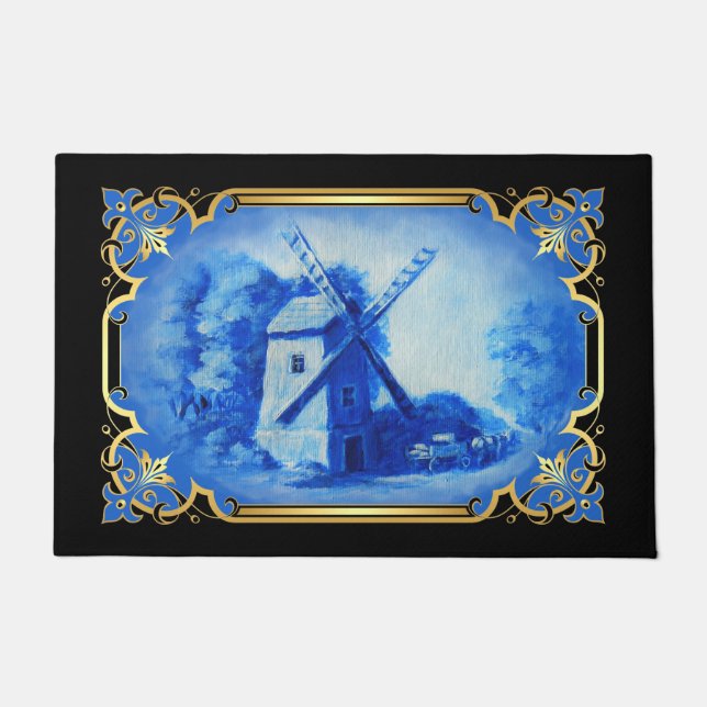 Felpudo Azul delgado de molino de viento suizo/noruego/hol (Anverso)