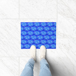 Felpudo Azul Geométrico de Océano Profundo 