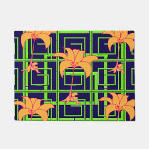 Felpudo Azul Marino Geo Floral