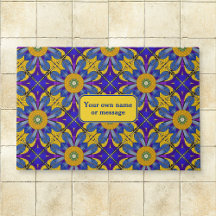 Azul provenzal y girasol amarillo - Mosaico romano