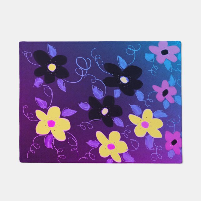 Felpudo Azul Púrpura Y Amarillo (Anverso)