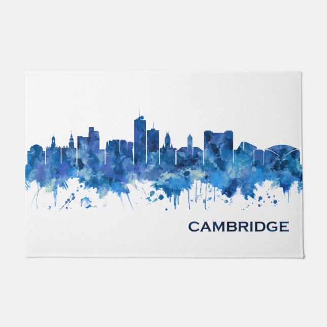 Felpudo Azul Skyline de Cambridge (Anverso)