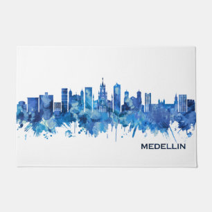 Felpudo Azul Skyline de Medellín