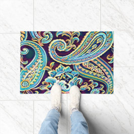 Felpudo Azul y Amarillo Sueño Vintage Paisley