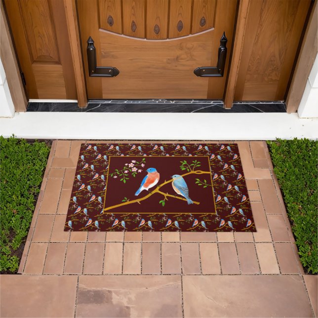 Felpudo Azulejos Alfombrilla Granate Oscuro (Exterior)