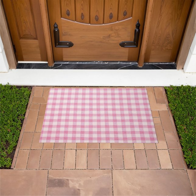 Felpudo Baby Pink Gingham Pattern (Exterior)