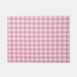 Felpudo Baby Pink Gingham Pattern