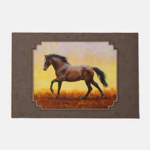 Felpudo Bahía Oscura Corriendo Caballo Taupe