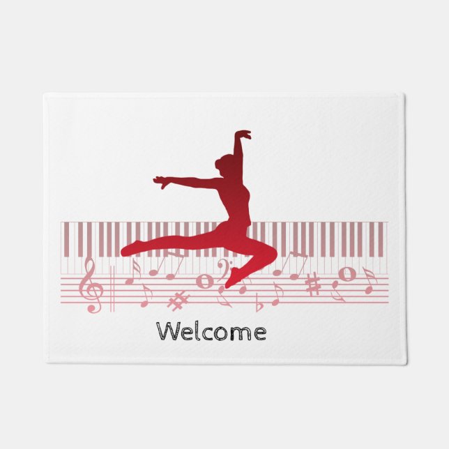 Felpudo Bailarina de ballet en un teclado (Anverso)