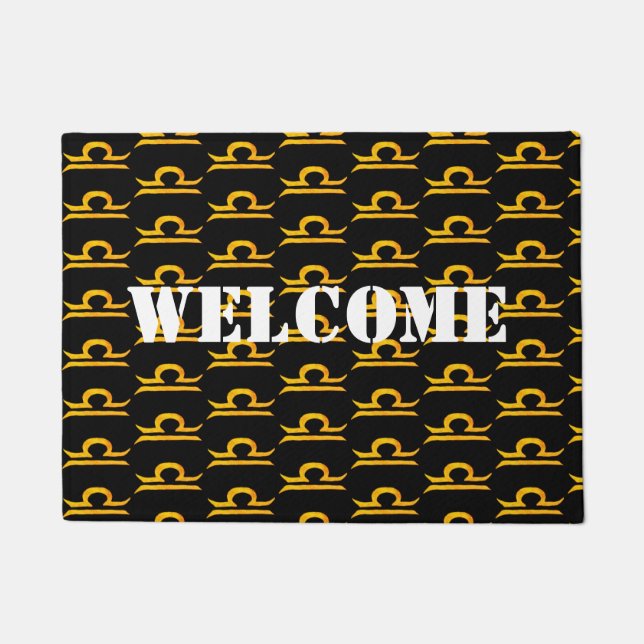 Felpudo Balance, Rótulo Libra Golden Zodiac (Anverso)