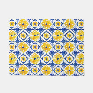 Felpudo Baldosas azul Amalfi azul amarillo