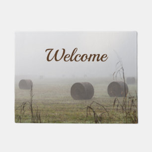 Felpudo Bales De Heno En El Doormat De Bienvenida A La Nie