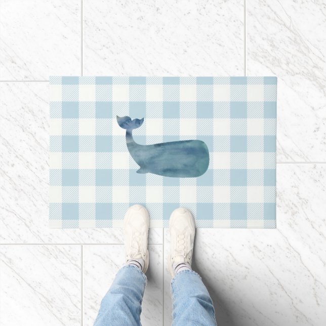 Felpudo Ballena Azul Gingham Buffalo Check Coastal (Interior)