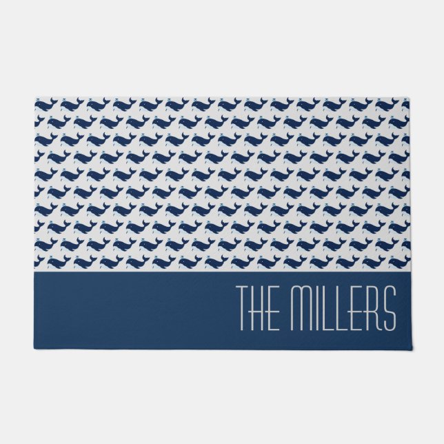 Felpudo Ballena azul, náutica (Anverso)