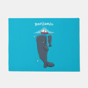 Felpudo Ballenas cortas y ilustracion personalizado de vel