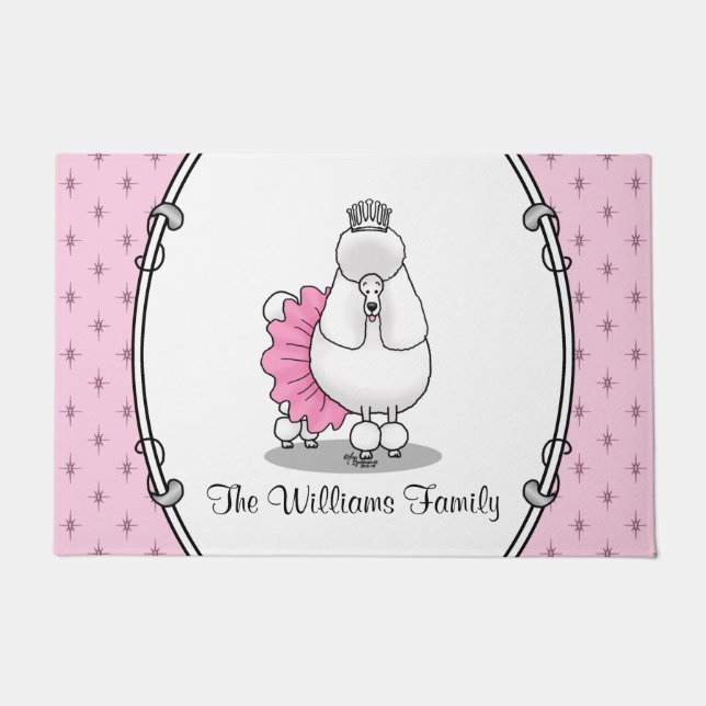 Felpudo Ballet divertido Ballerina Princesa Poodle Perro ( (Anverso)