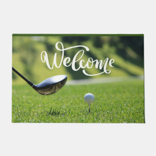 Felpudo Balón de golf tirado sobre el golfo de bienvenida