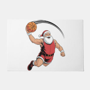 Felpudo Baloncesto navideño en el deporte de Santa Claus