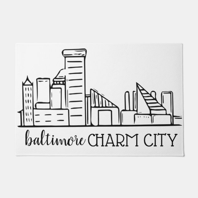 Felpudo Baltimore Skyline (Anverso)