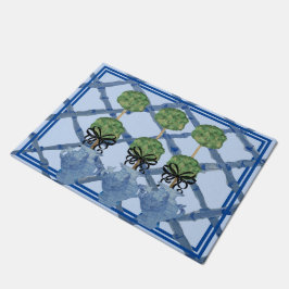 Felpudo Bambú azul Chinoiserie Ginger Jar Doormat Rug