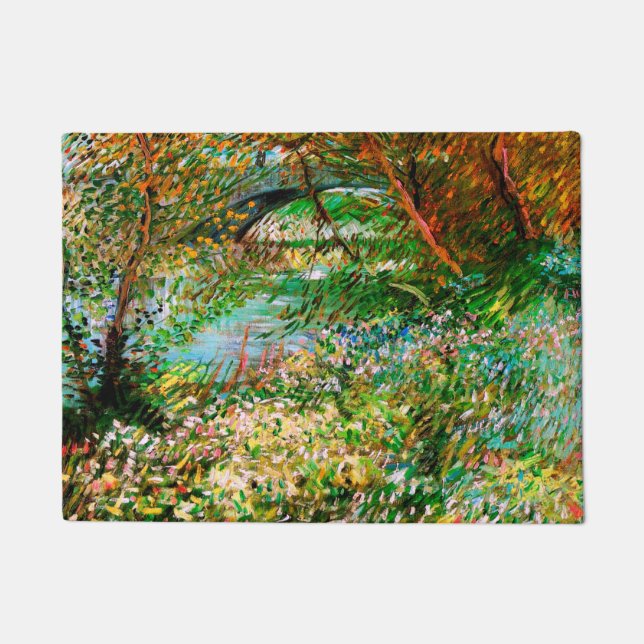 Felpudo Bancos de Seine Pont de Clichy Spring Van Gogh Fin (Anverso)