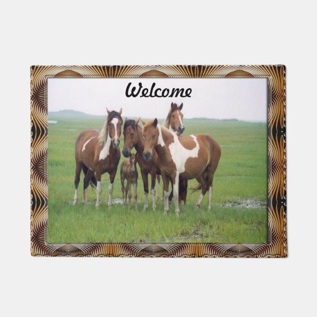Felpudo Banda De Caballos De Appaloosa Doormat (Anverso)