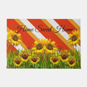 Felpudo Banda de estampado de puerta de girasol