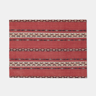 Felpudo Banda triangular Kilim II Blanco negro rojo 