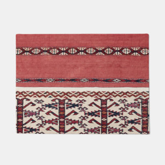 Felpudo Banda triangular Kilim III Blanco negro rojo