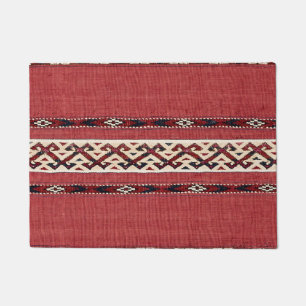 Felpudo Banda triangular Kilim rojo negro blanco 