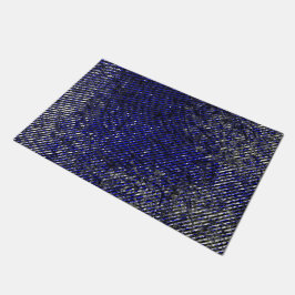Felpudo Bandas azules dañadas en sus colores y formas