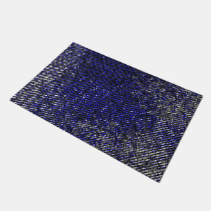 Felpudo Bandas azules dañadas en sus colores y formas