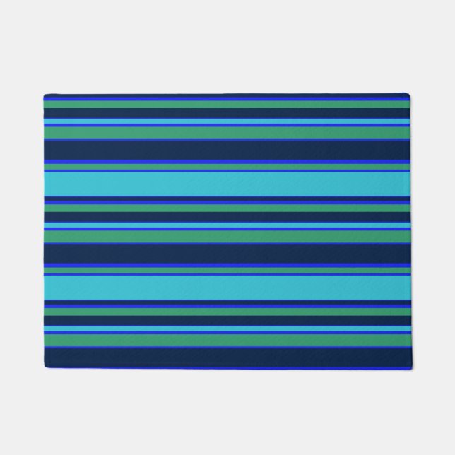 Felpudo Bandas azules y verdes (Anverso)