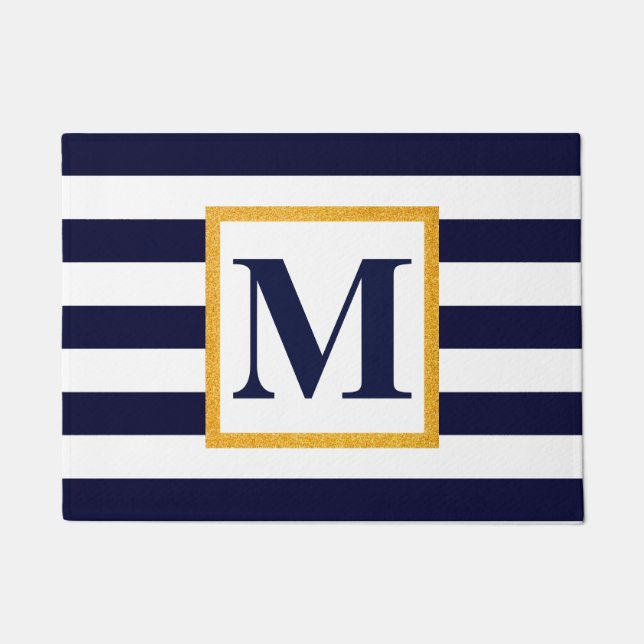 Felpudo Bandas blancas y azules (Anverso)