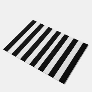 Felpudo Bandas blancas y negras con clase