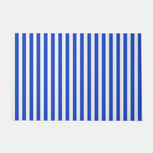 Felpudo Bandas combinadas azules reales de Shirley Taylor