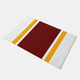 Felpudo Bandas de Carreras blanca del Naranja rojo negrita