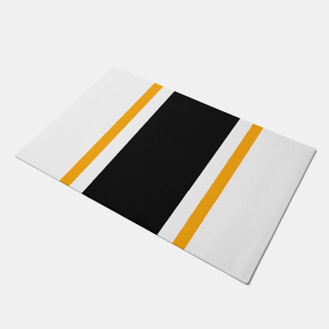 Felpudo Bandas de Carreras vertical amarillo negro negrita (Angular)