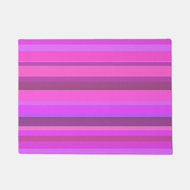Felpudo Bandas horizontales rosadas (Anverso)
