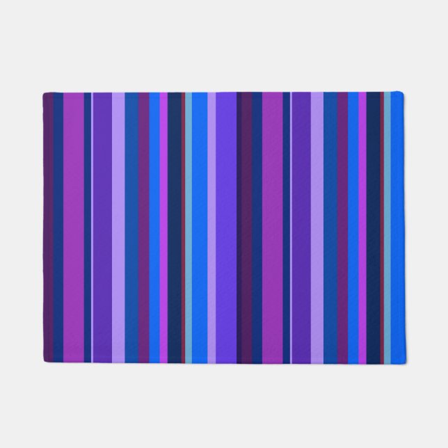 Felpudo Bandas verticales azul y violeta (Anverso)