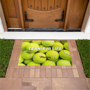 Felpudo Bandejas de tenis de texto y nombre personalizado