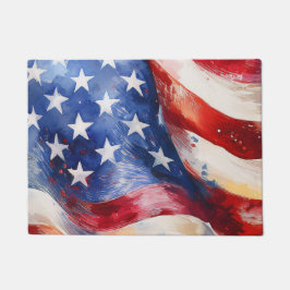 Felpudo Bandera Americana Acuarela