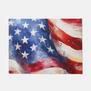 Felpudo Bandera Americana Acuarela