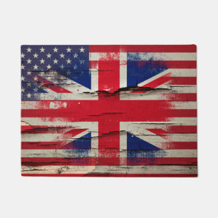 Felpudo Bandera americana británica de la pintura el   de